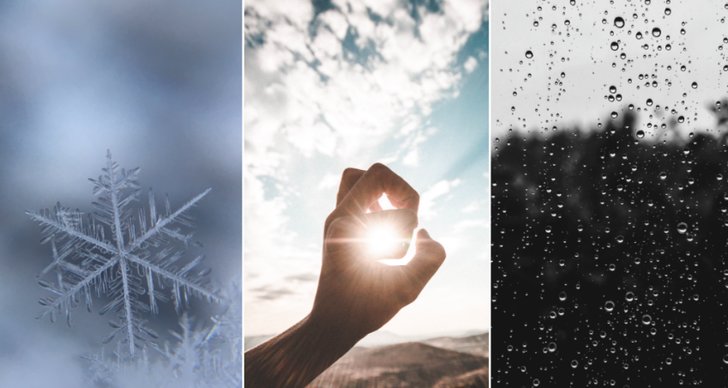 Sol, SMHI, Väderlek, Snö, regn